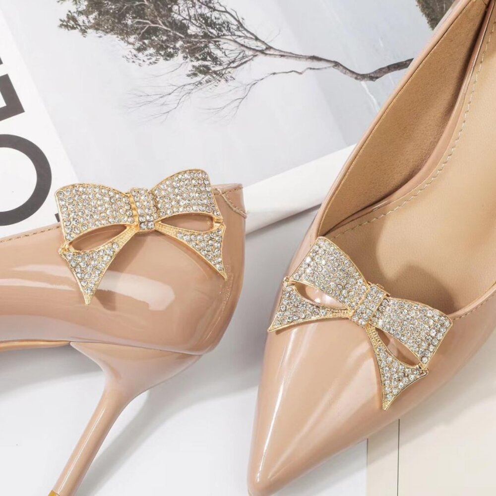 14 Pcs Rhinestone Bow Shoe Clips Shoe Buckle Classic Decorative Bow Clips For Sh - Picture 2 of 7